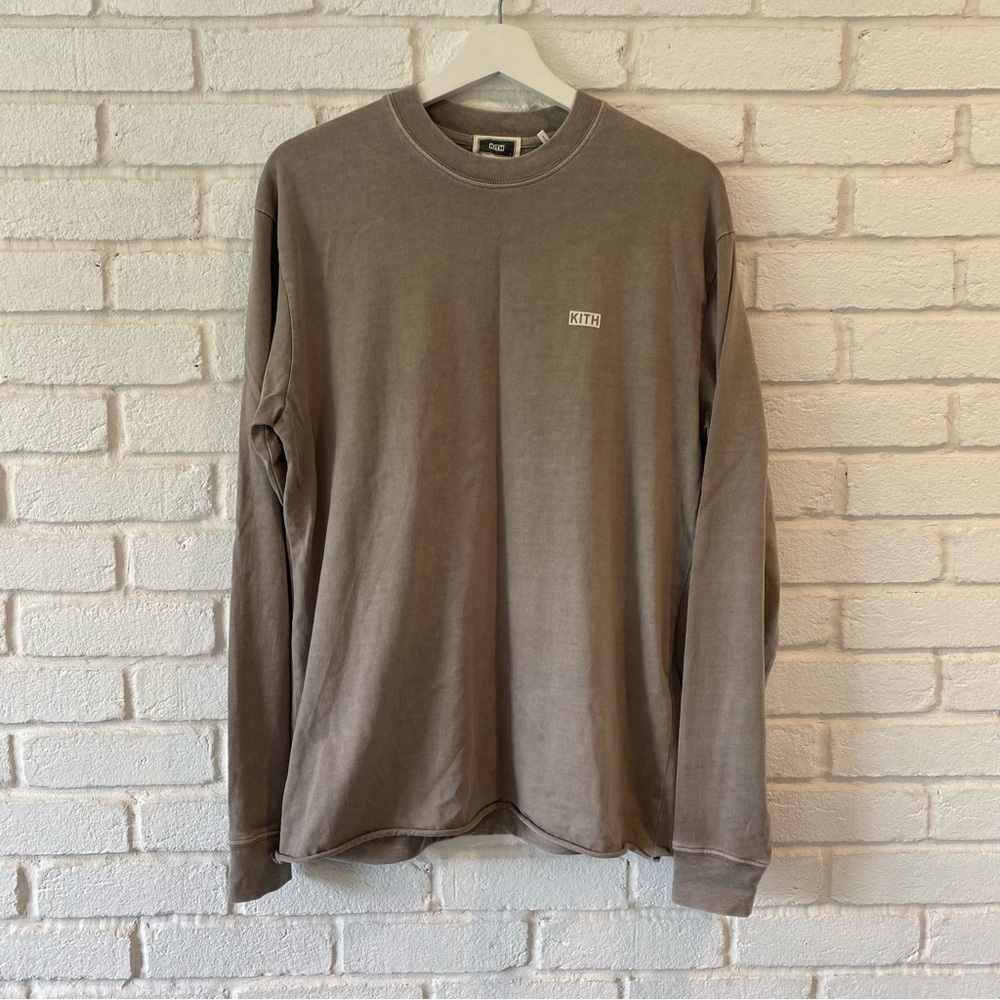 Kith Long Sleeve Lax Tee Shirt Beige Brown Men’s Size Small